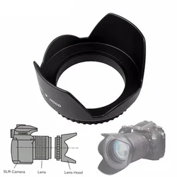 49mm 52mm 55mm 58mm 62mm 67mm 72mm 77mm Screwed Flower Petal Sunshade Lens Hood for Nikon Canon Sony Fuji Olympus DSLR Camera