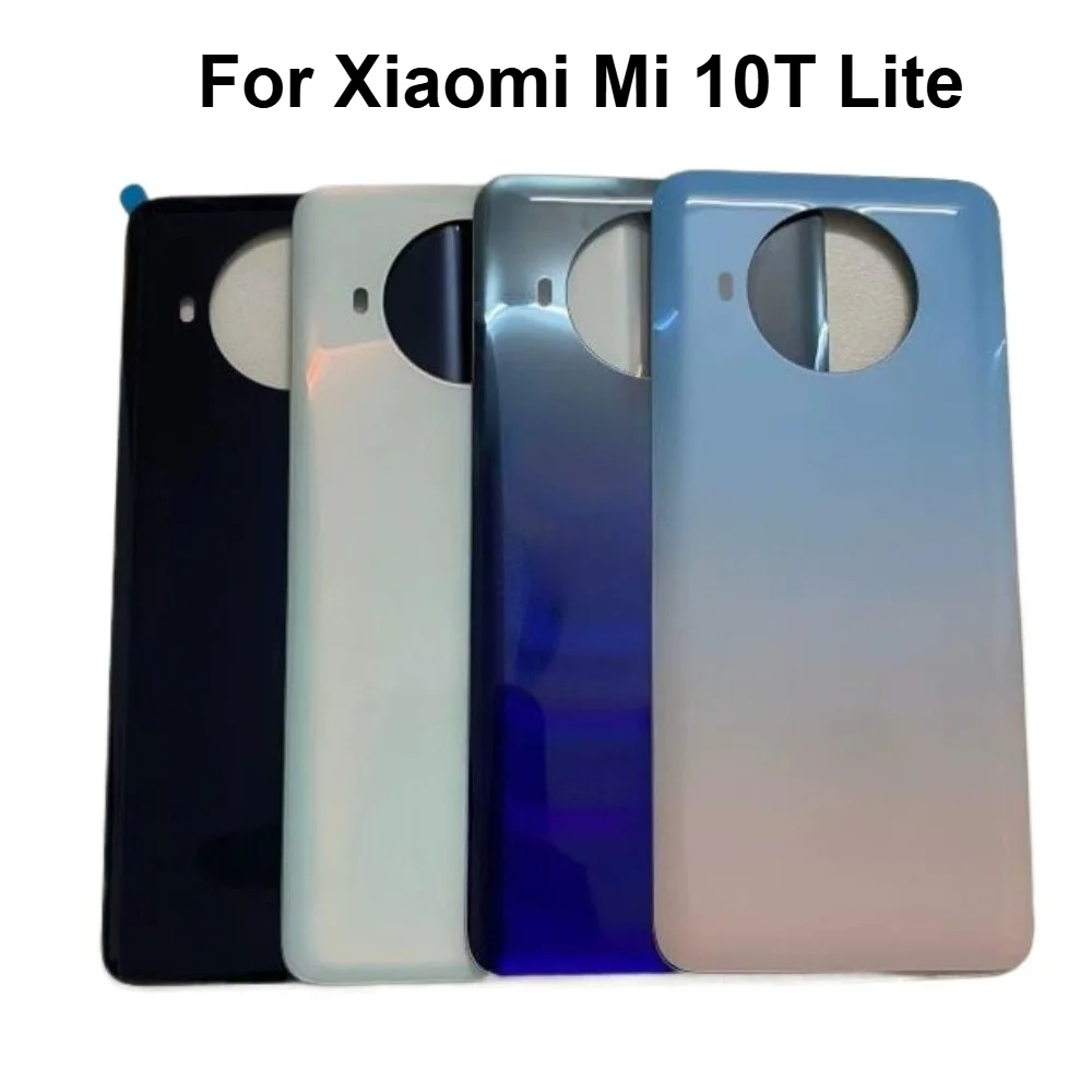 New For Xiaomi Mi 10T Lite 5G, Battery Back Cover 3D Glass Panel, Rear Door, Glass Housing Case with Adhesive Replace,