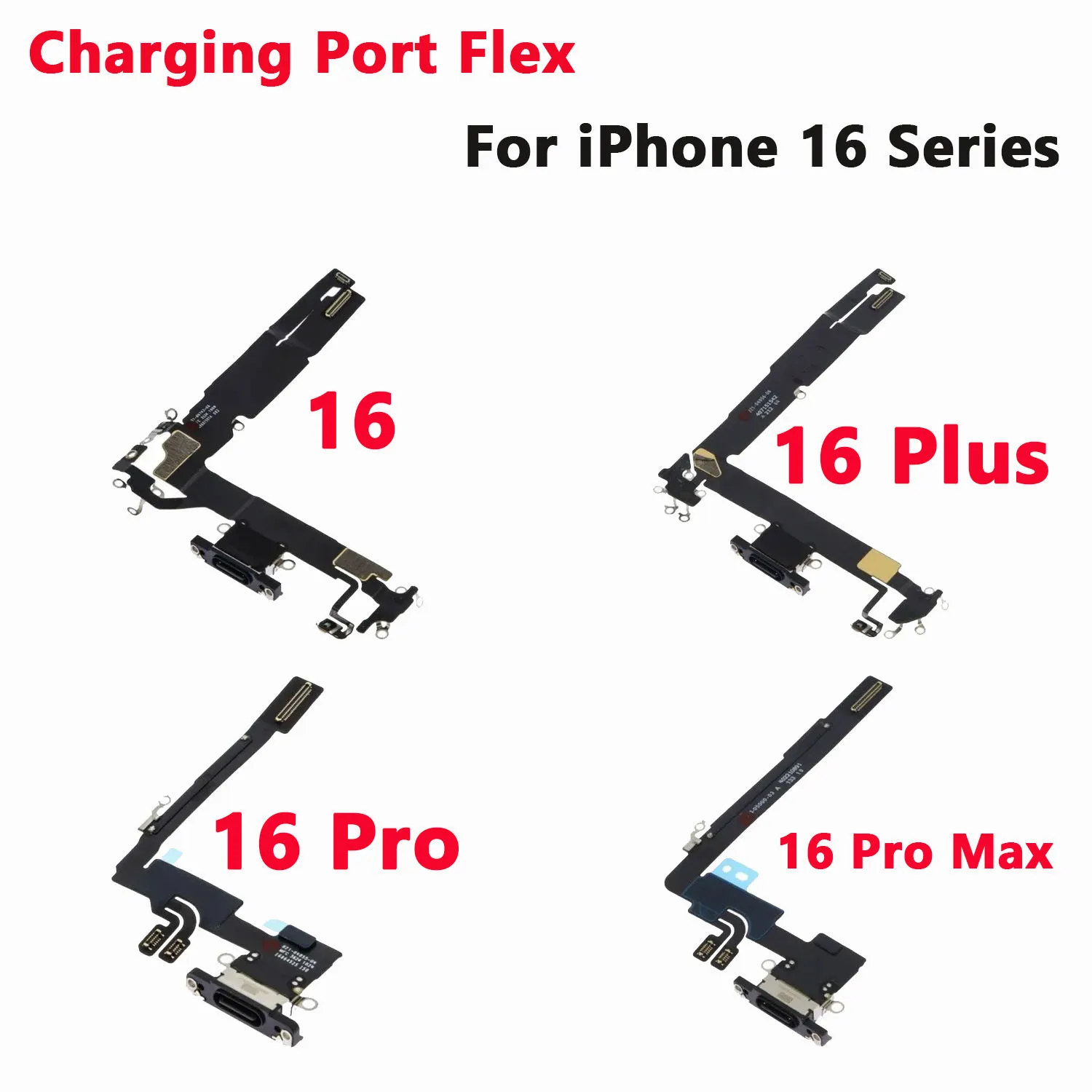 

1pcs Charging Flex Cable For iPhone 16 16Pro Max 16 Plus 16pro 16PM Charger Port USB Plug Dock Connector Flex Cable Parts