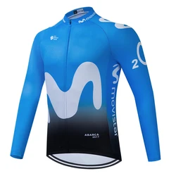 2022 New Movistar Team Long Sleeve Top Cycling Jersey MTB Bike Clothing Wear Autumn Bicycle Clothes Men Mallot Ciclismo Hombre