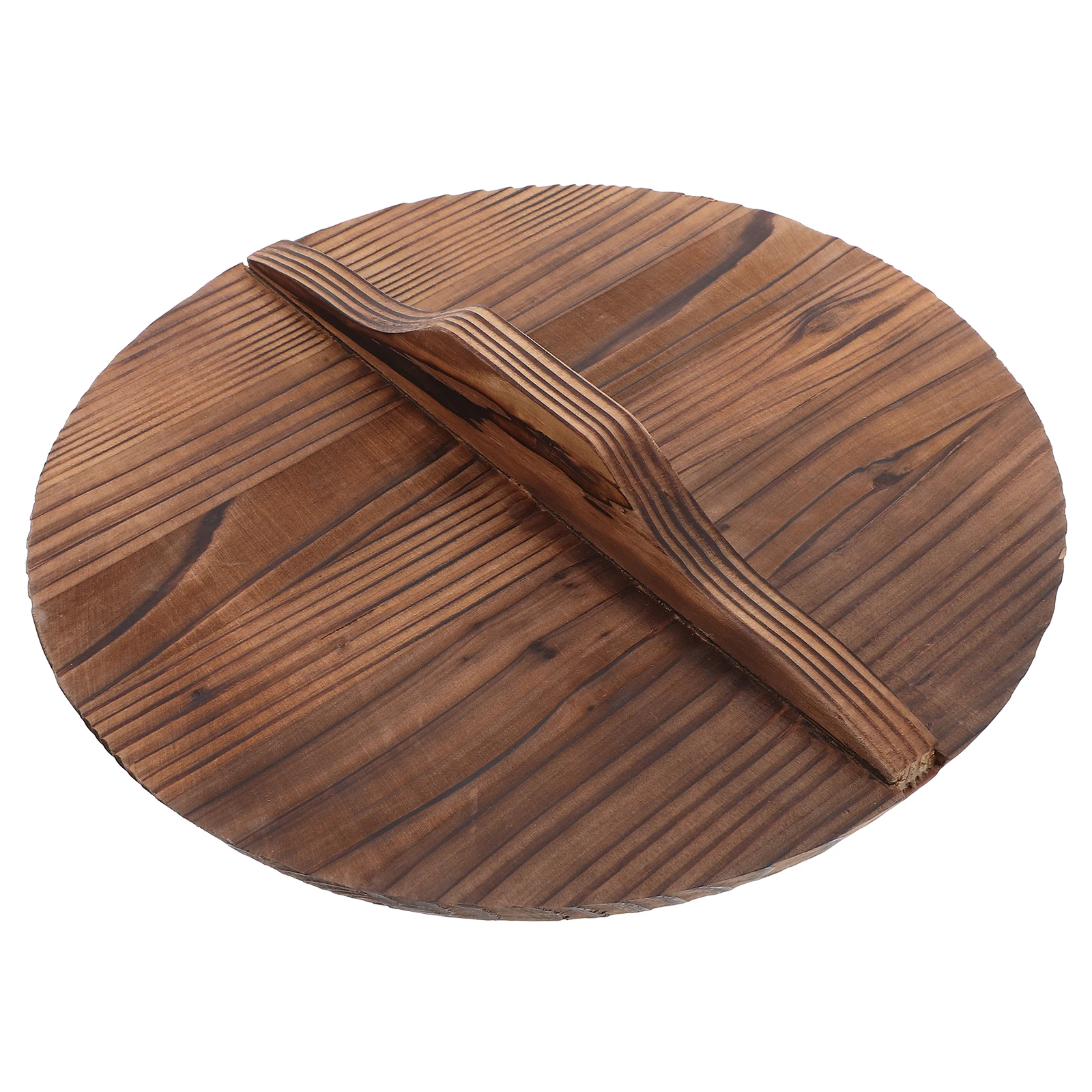 

Anti-spill Wood Wok Cover Kitchen Gadget Large Handle Anti-oil Splashing Pot Lid Wooden Efficient Home Use Cooking Tool