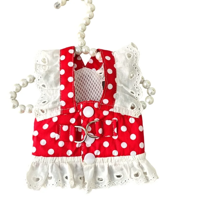 Vestido bonito de lunares para perro, ropa de verano para mascotas, ropa Yorkshire Terrier Pomerania Shih Tzu, caniche maltés, Bichon Schnauzer