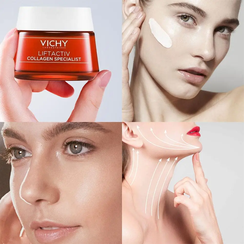 Vichy 89 crema facial colágeno reafirmante experto crema de noche 50ml reafirmante textura ligera envejecimiento sensible cuidado de la piel