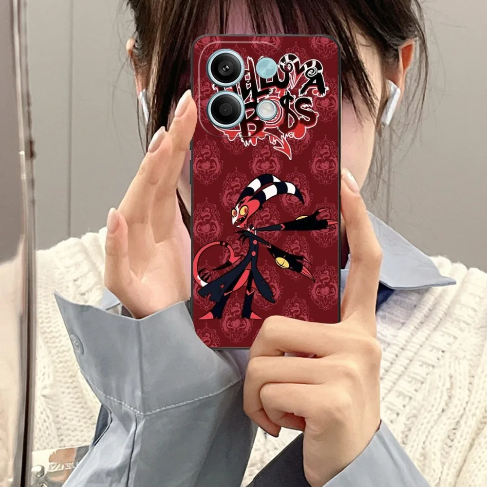 H-Helluva Boss حافظة هاتف محمول لهاتف Xiaomi Redmi Note 13 12 11 10 9 POCO F4 F5 M5 X5 Pro Plus 5G غطاء هاتف أسود Funda