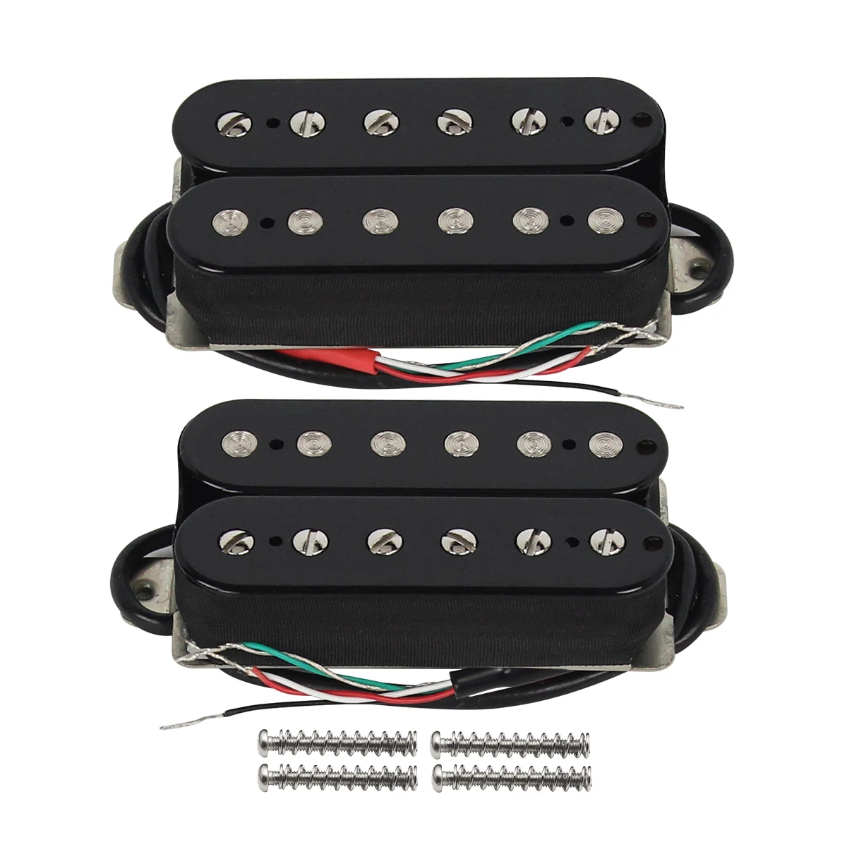 FLEOR 2pcs Black Humbucker Pickups Neck & Bridge Double Coil Pickups Set Ceramic for Electric Guitar