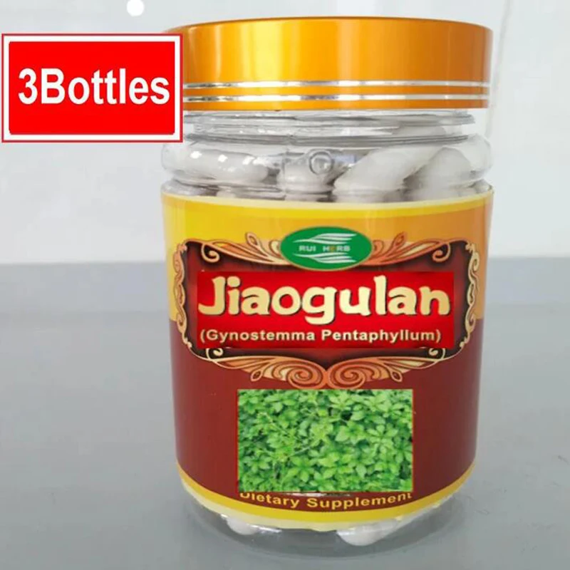 3Bottles Gynostemma Jiaogulan Extract Capsule 500mg x270Counts,