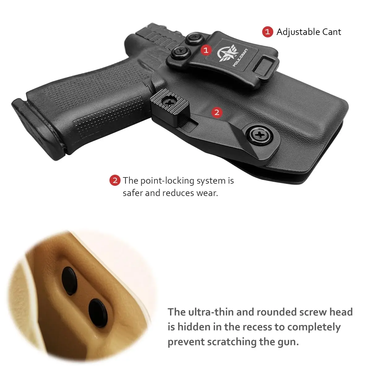 Iwb Kydex Holster Klauw En Optiek Gesneden Pasvorm: Gl 43x Mos-Binnenkant Tailleband Verborgen Draagtas Voor G43x Mos