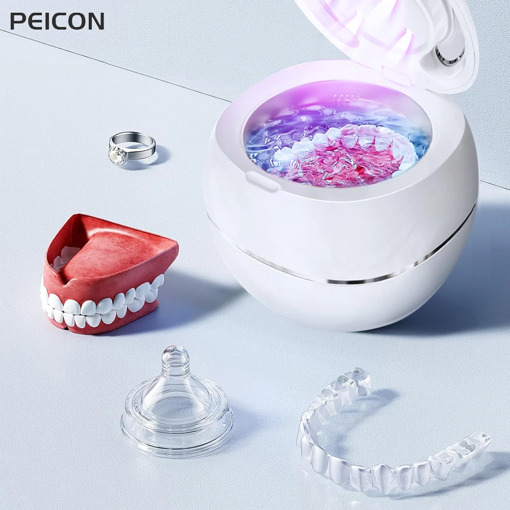 

Ultrasonic Cleaner Portable Washing Machine for Dentures with UV Light Ultrasound Cleaning Bath for Denture Retainer Jewelry