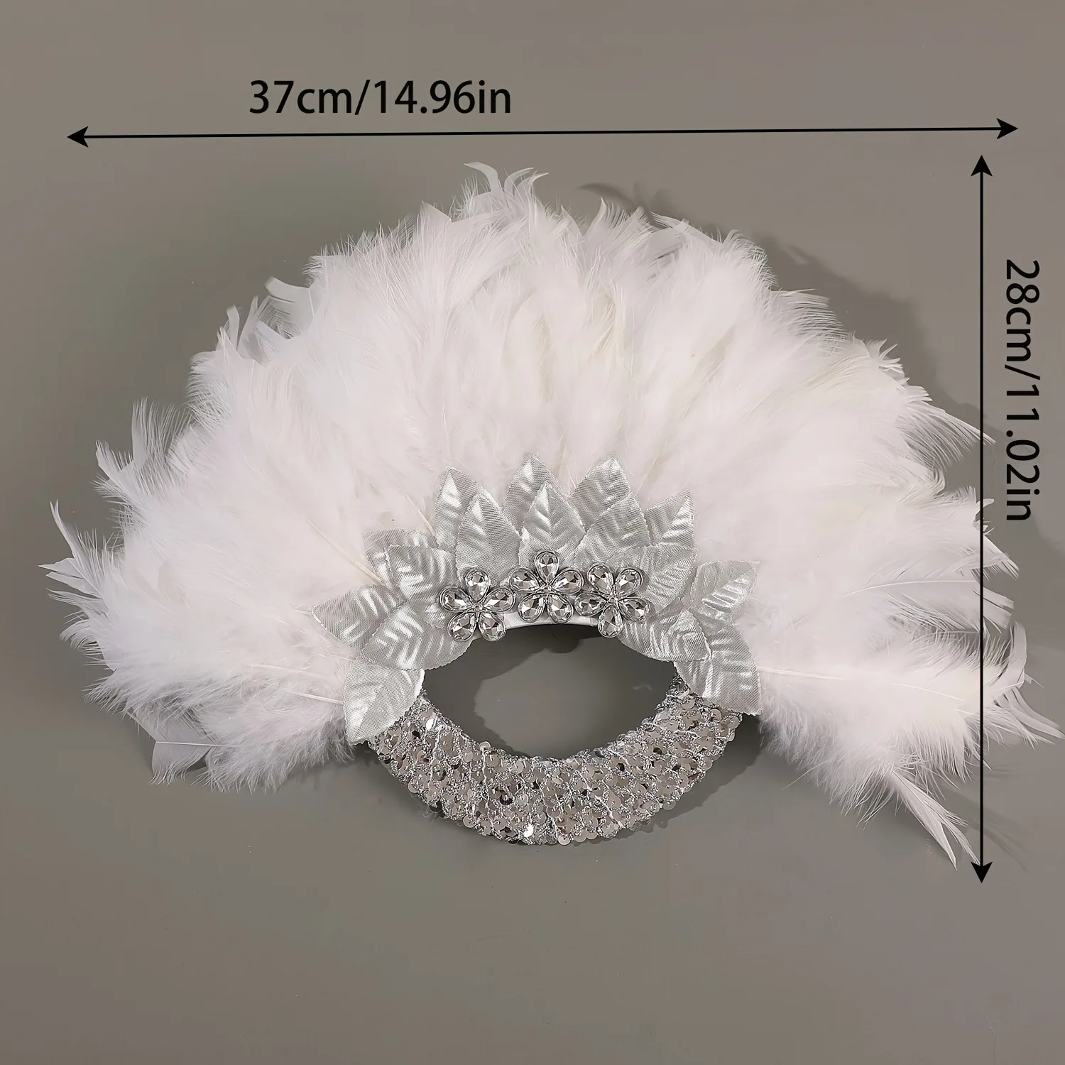 Happy Face Wedding Bride sosteniendo un abanico, accesorios para fiesta de Halloween y Navidad con abanicos, abanicos de mano, abanicos de color sólido