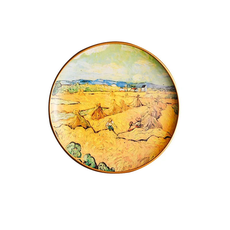 Van Gogh Trays Decorative Ring Dish Ceramic Bowl Oil Painting Plate Ceramic Ornament Swing Plate Presentation Tray