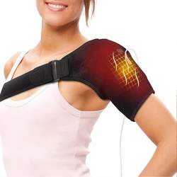 Envoltura de hombro con calefacción USB, almohadillas térmicas para el dolor del manguito rotador, alivio muscular de la parte superior del brazo, 3 Ajustes, mangas cálidas portátiles