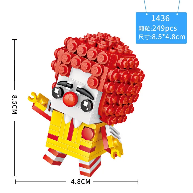 LOZ Blocks Cute Cartoon Head Brick Model Educational Toy Clown Small Anime Brinquedos DIY Building Figure Girl Gifts 1463