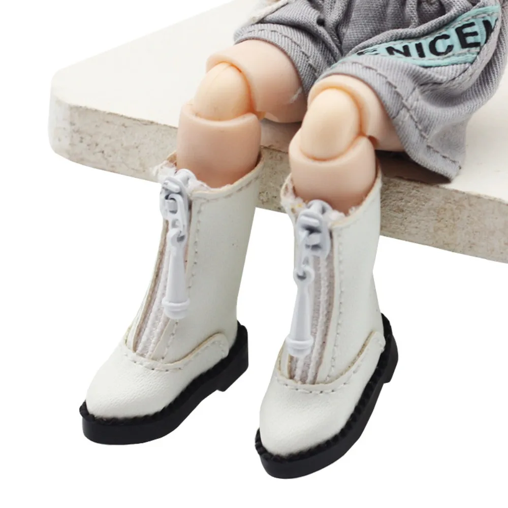 

1 Pair High-top Obitsu 11 Doll Leather Boots Metal Zipper Mini 1/12 Bjd Doll Leather Shoes GSC Casual 1/12 Bjd Doll Boots Holala