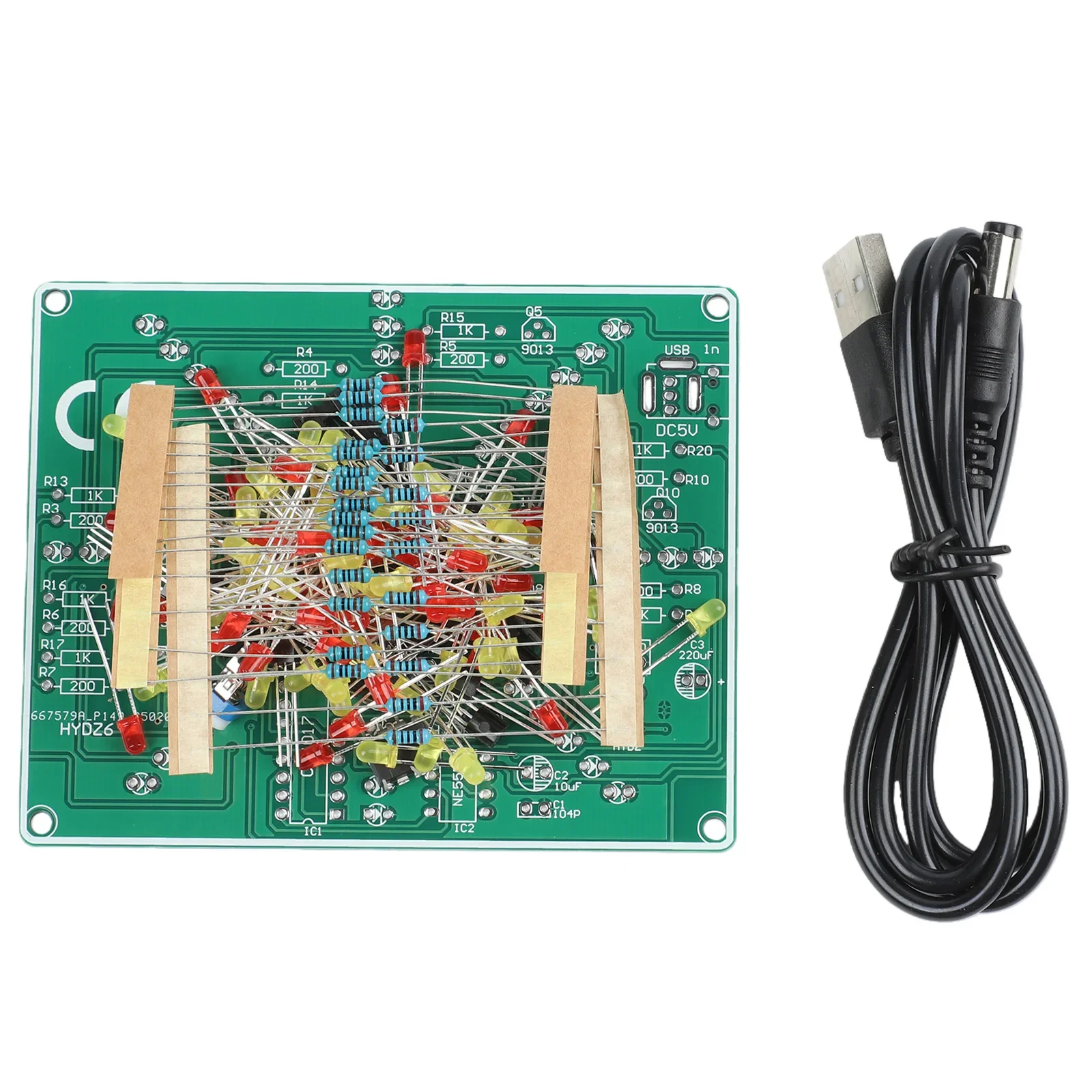 Red Yellow Electronic Learning Kit With Flowing LED Light Effect And Soldering Practice Features For Hobbyists