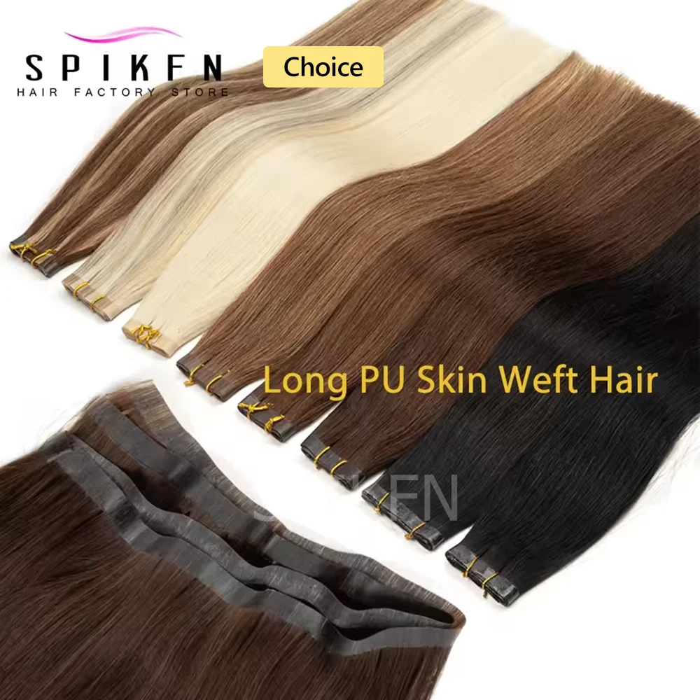 Fasci di capelli lunghi di trama della pelle dell'unità di elaborazione 12-20 pollici Tesse i capelli evidenzia la trama dei capelli umani vergini marrone scuro per le donne senza nastro adesivo