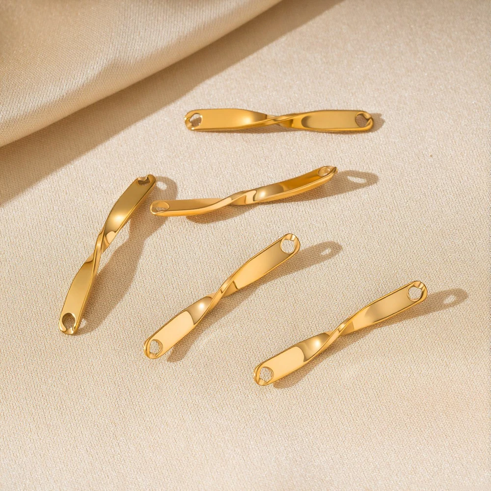 5 Stück Edelstahl-Drehverbinder in Rechteckform für DIY-Halsketten, Armbänder, Schmuckherstellungszubehör – Detail 3