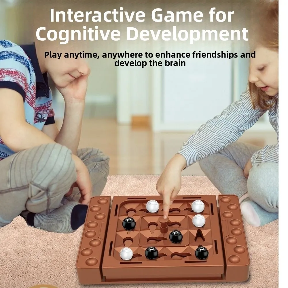 

Interactive Touch Flip Black White Chess Parent-Child Interactive Intelligent Track Chess Games Montessori Tabletop Board Games