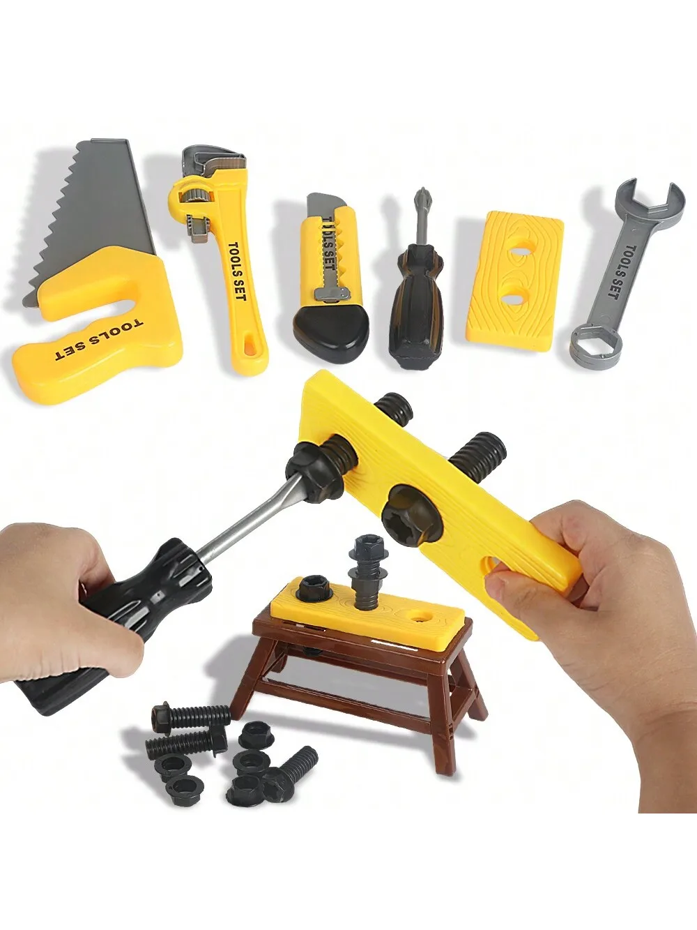 1set boy building tool set repair tool box set simulation repair tools electric drill screwdriver screw screw playing house toys