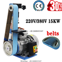 15KW Abrasive Belt Machine Sander Belt Grinder Polisher 220V/380V Woodworking Grinding Polishing Machine Sharpener Tools