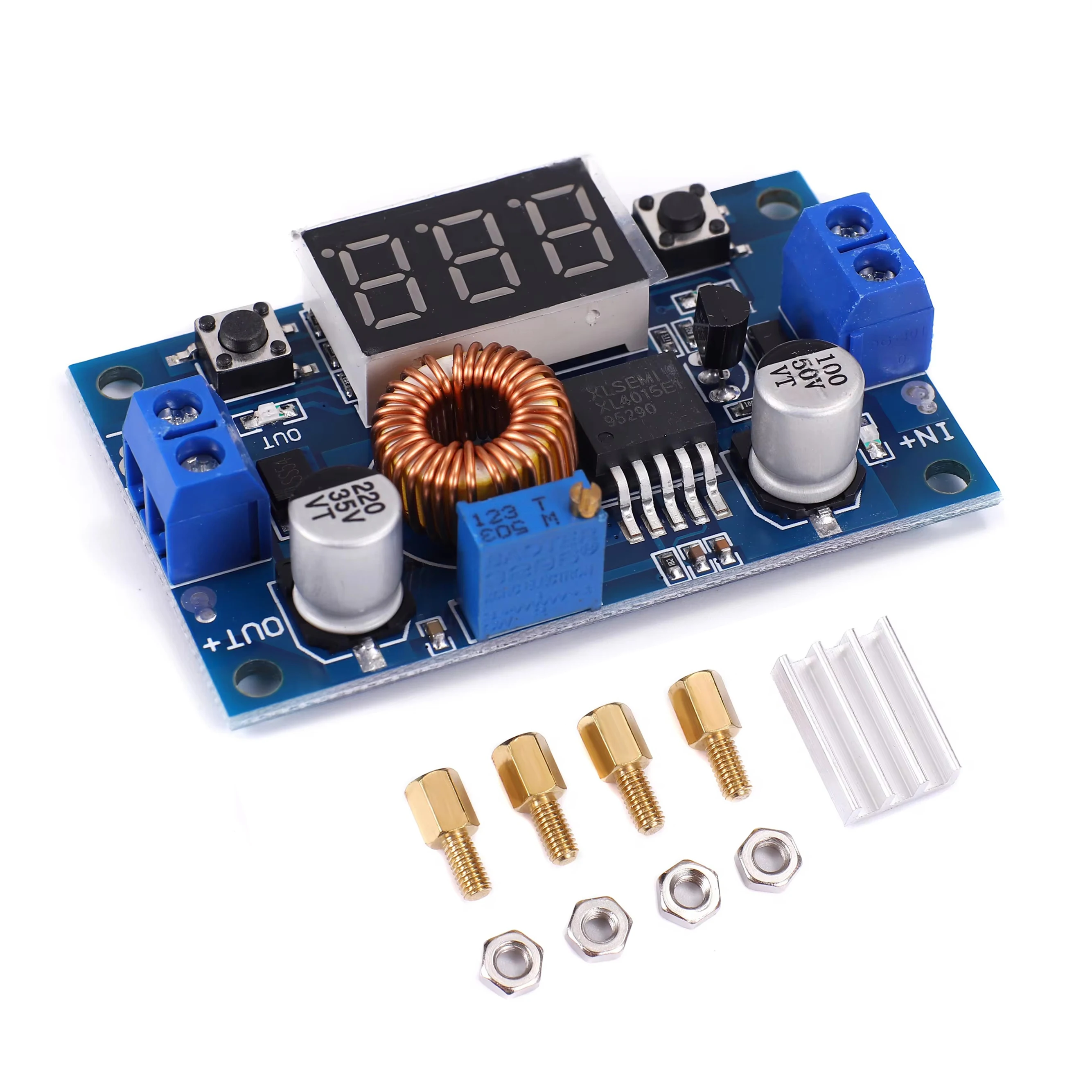 5A 75W XL4015 DC-DC Converter Adjustable Step-Down Module 4.0-38V to 1.25V-36V DIY Adjustable Power Supply