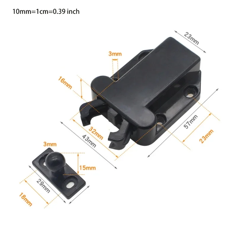 Invisible Furniture Lock Cabinet Touch Latch with Mute Pop-up Function Push to Open Catch Lock for Cupboard Wardrobe