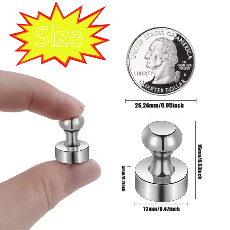 Strong Neodymium Magnets Powerful Magnetic Push Pins Perfect for Refrigerator Whiteboard Office Kitchen Map Home Storage Tools