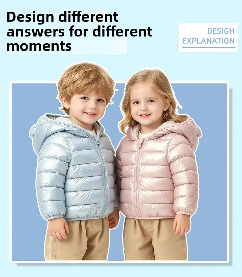 Neue Herbst- und Winter-Baumwolljacken für Jungen und Mädchen, Kinder-Oberbekleidung für Kleinkinder, dünne und leichte, warme Oberbekleidung. – Detail 2