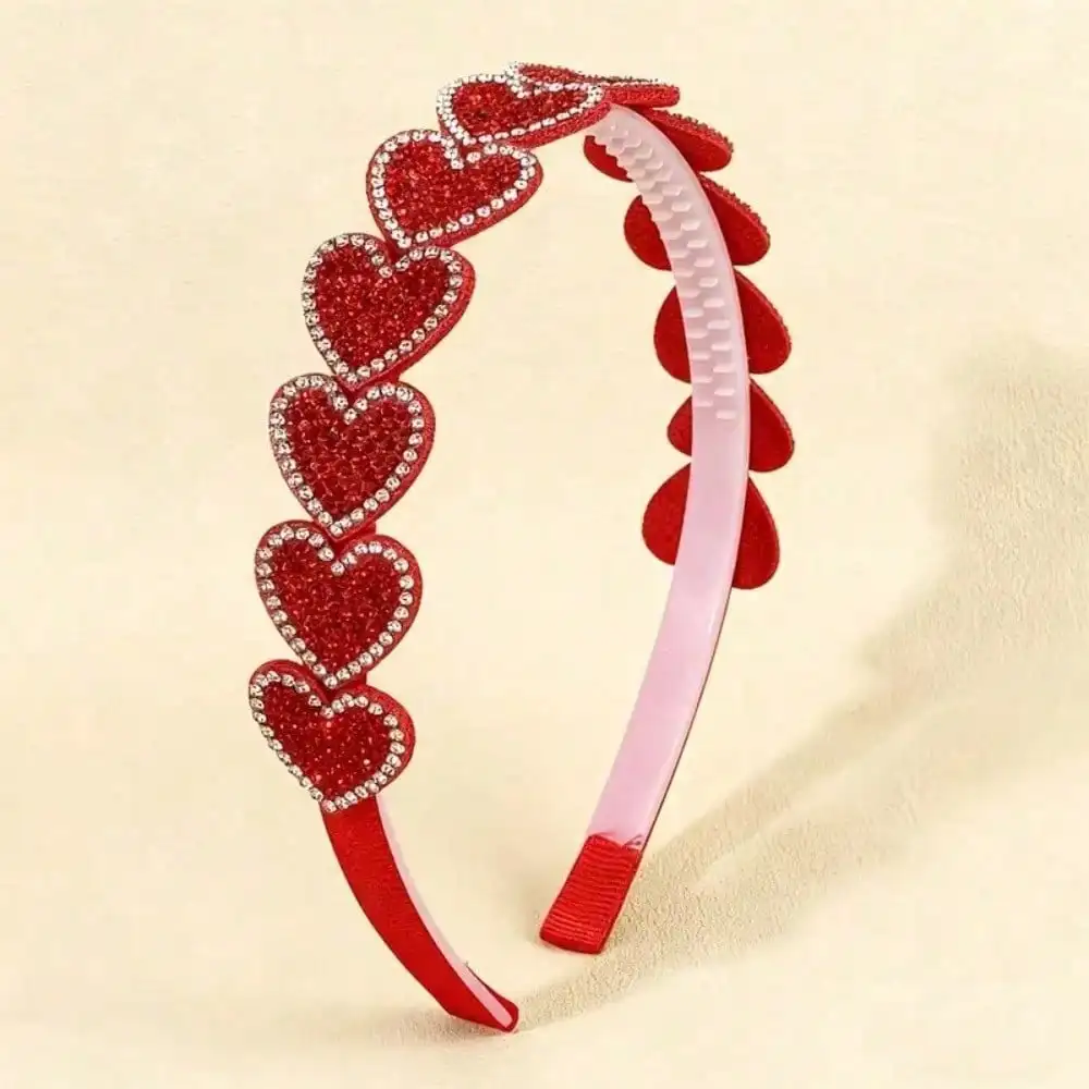 1pc Sparkly Heart Rhinestone Headband for Women - Shiny Valentine's Day Hair Accessory in Silvery for Wedding Prom Party Ideal for Braids Buns Updos