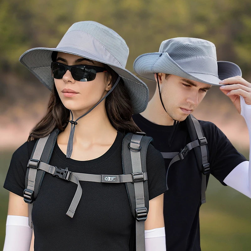 Summer large brimmed sun protection fisherman hat for women outdoor mountaineering and fishing sun hat breathable sun hat