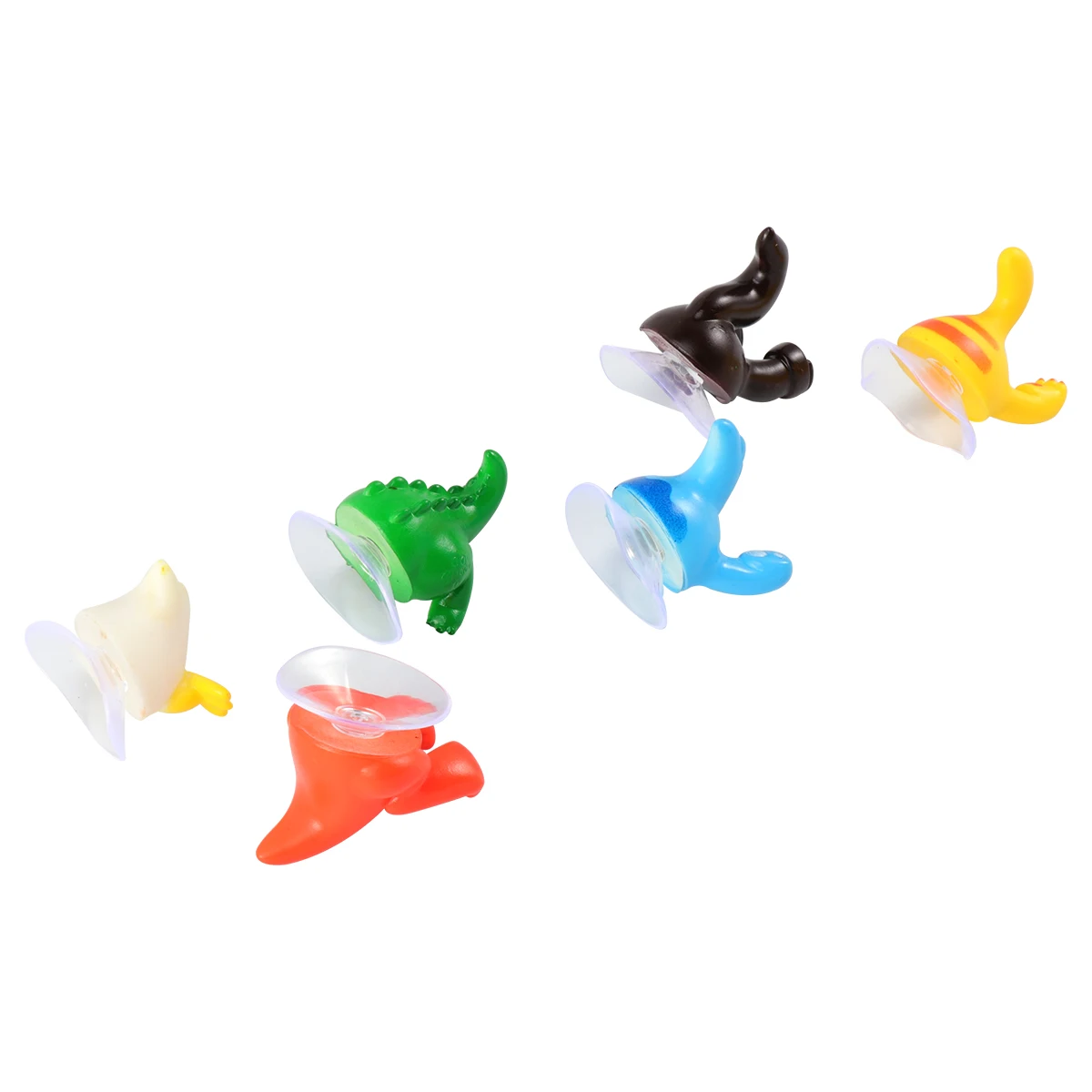 

6pcs Animal Tail Sucker Hook Cute Creative Home Decor Bathroom Bedroom Living Room Store Decoration Mixed Color Funny Design