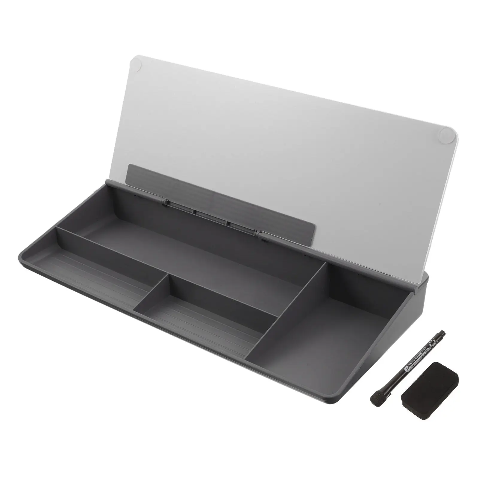 15x7 Tempered Glass Desktop Whiteboard Compact Glass Dry Erase Board with Storage Tray Desk Organizer for Office Home Use