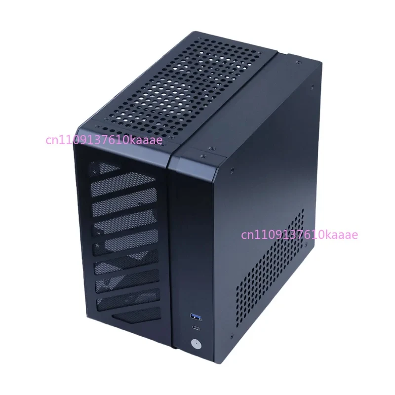 C24 Sugar Cube Air Mini ITX Computer Case, Portable Type-C Tempered Glass Desktop Chassis