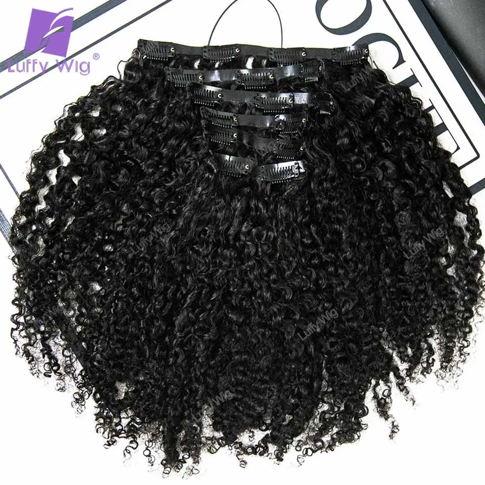 

Афро-кудрявые вьющиеся человеческие волосы на заколке из искусственной кожи, монгольские волосы Remy, бесшовные заколки, пучки волос, невидимые для чернокожих женщин