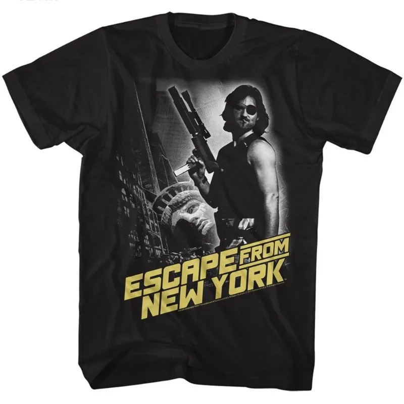 Camiseta Escape From New York para hombre, camiseta informal de manga corta con gráfico de película de acción retro de verano, ropa de calle holgada para fanáticos de la película