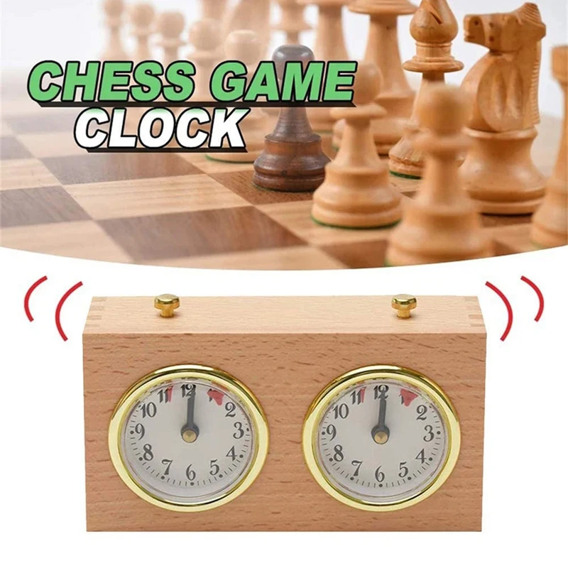 2X Wooden Chess Timer Tournament Competition Game Chess Clock Timer Gift Wind-Up Mechanical Accessories For Board Games