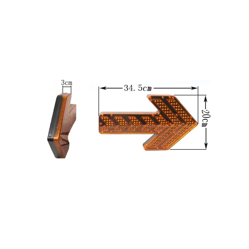 13.5 Amber Light Emitting Diode Signal Board Directional Traffic Advisor Light Arrow Road Safety 12V 24V Sprinkler Garbage Truck