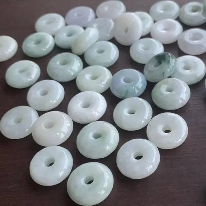 Naturalny jadeit birmański klasa A Birma Jade pączek koraliki do tworzenia biżuterii Diy bransoletka z amuletem naszyjnik wisiorek kolczyk akcesoria