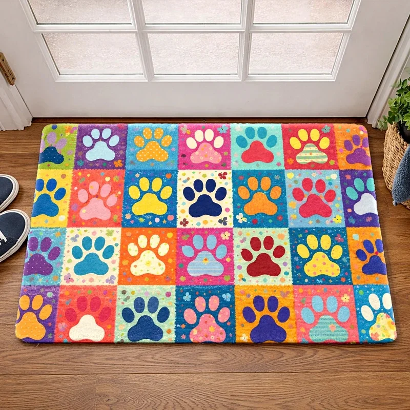 Summer Dachshund Swimming Doormat Tropical Water Flower Palm Leaf Indoor Area Rug Entrance Floor Carpet Low‑Profile Mat