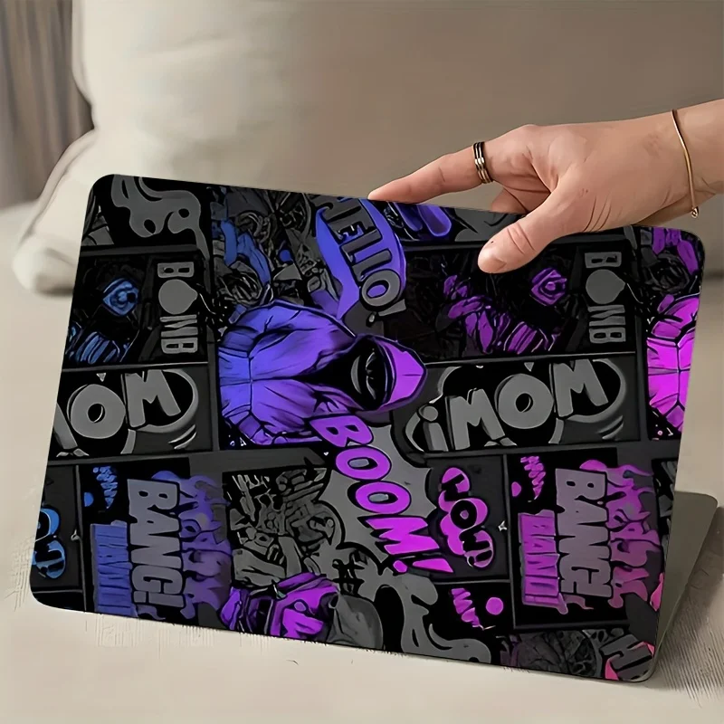 2-Pack Comic Neon Graffiti Pattern Laptop Art Decal Case, Universal Laptop Skin Sticker for Laptop