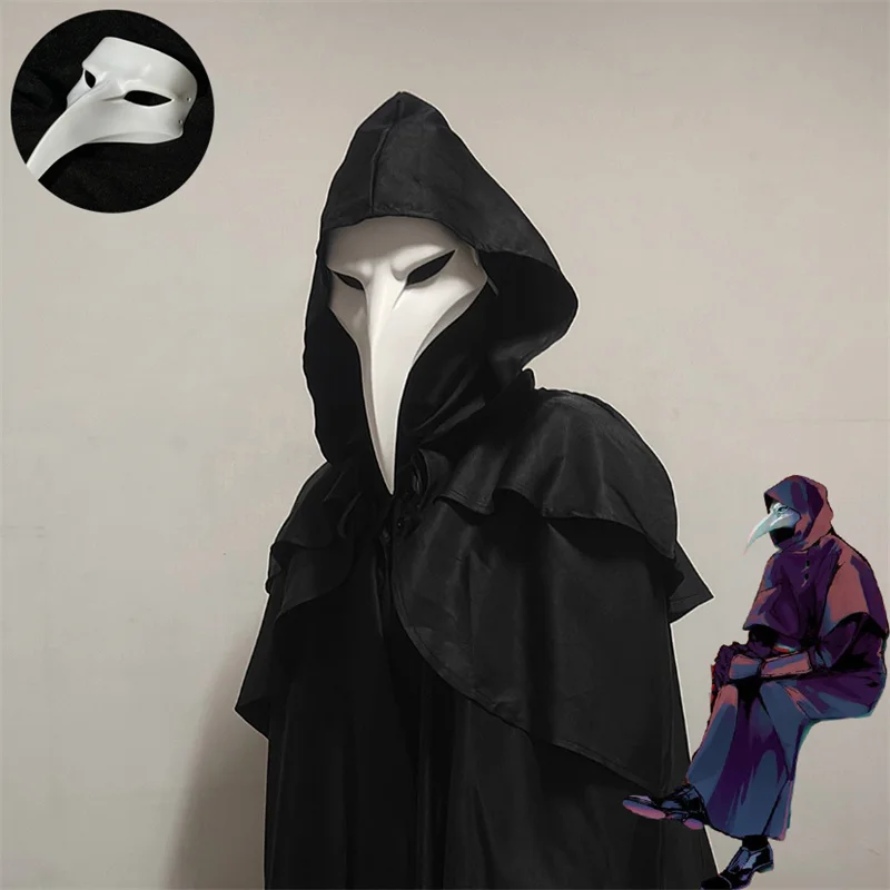 Máscara de Cosplay SCP Foundation SCP-049-J The Plague Fellow, Máscara Facial Completa do Doutor Schnabel, Capacete, Adereço de Carnaval e Halloween