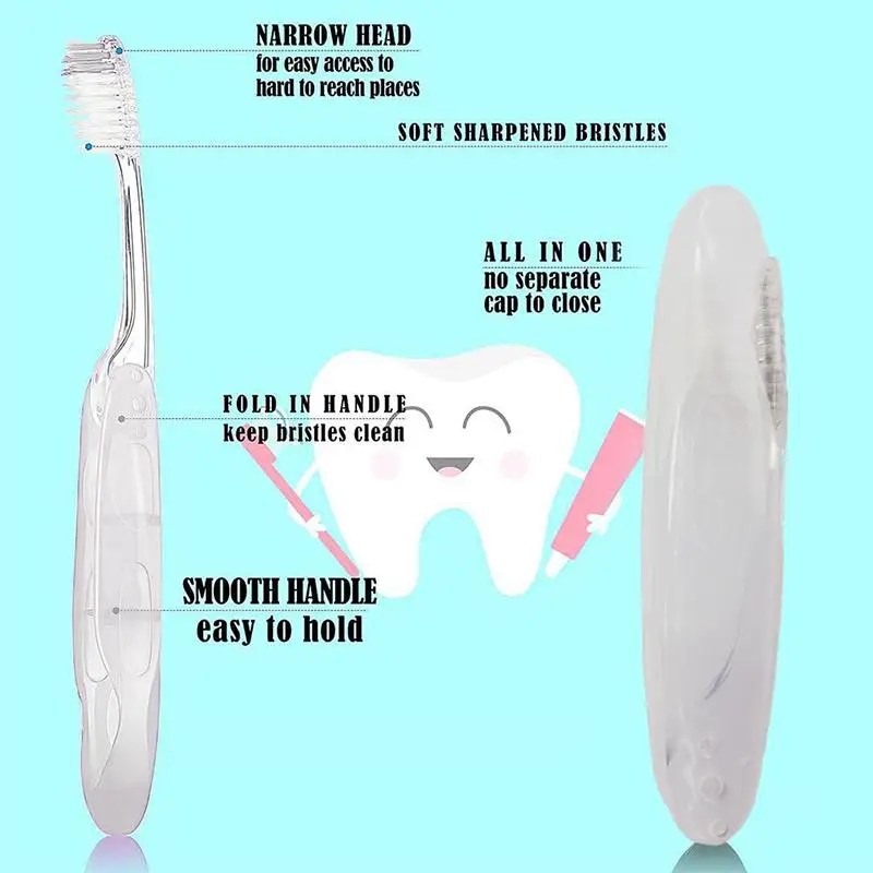 Portable Foldable Toothbrush Disposable for Travel Hygiene Oral Care Single Use for Hiking Camping  Individually Packed