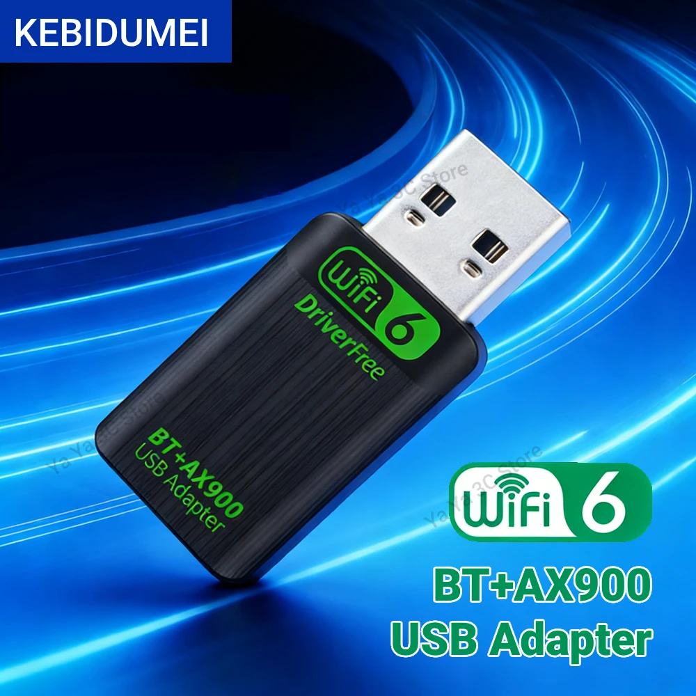 

KEBIDUMEI AX900 USB WiFi6 Bluetooth 5.4 адаптер 2-в-1, двухдиапазонный USB-приемник 2,4G и 5 ГГц, беспроводной сетевой USB-адаптер для Win 10/11