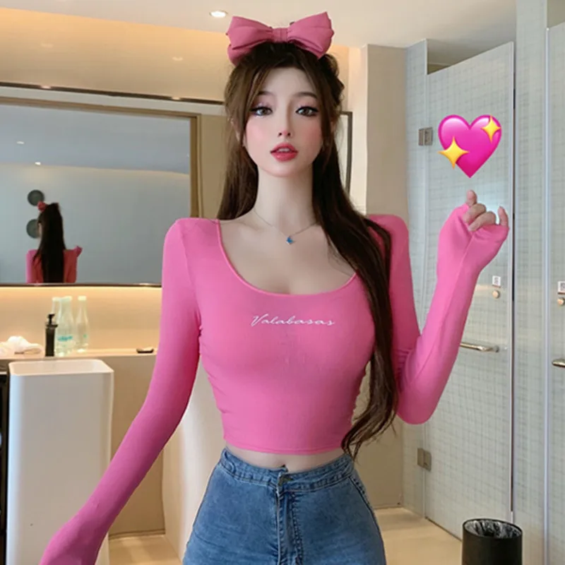 

Long Sleeve T-Shirtss Ribbed Knit Slim Fit Stylish Street Chic Breathable Comfortable Minimalist Travel Casual Daily Fashion