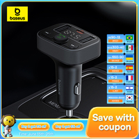 Baseus Car FM Transmitter Handsfree Wireless Bluetooth 5.3 with PD 18W Fast Car Charger Dual USB Car Radio Modulator MP3 Player