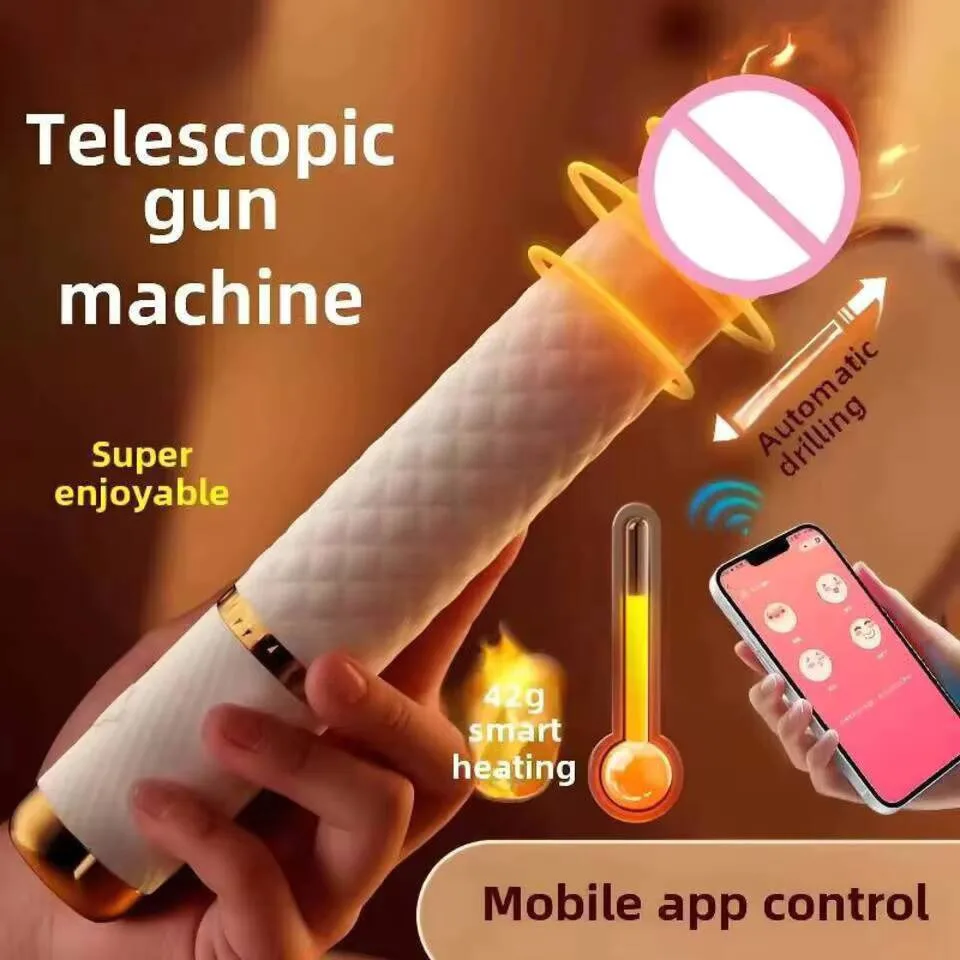 Vibrador telescópico automático, máquina sexual de aquecimento, plug in, haste de vibração, acessórios, dispositivo de brinquedo de masturbação feminina