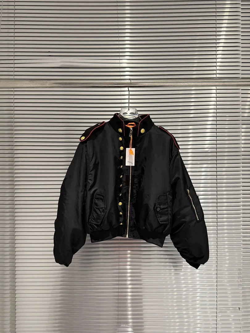 2026FW Napoleon Court Style Women Men Bomber Cotton Padded Jacket Coat