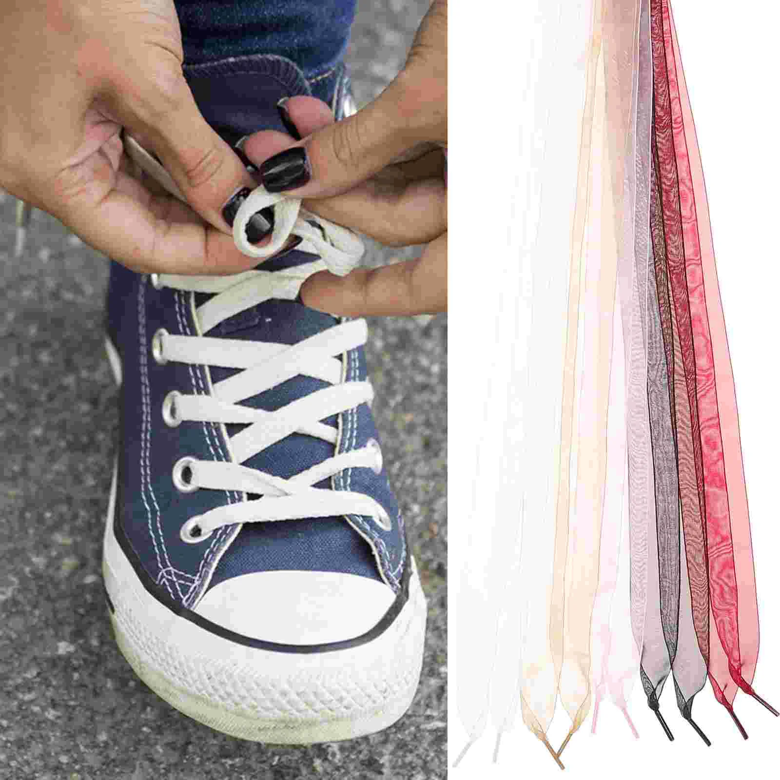 

5 Pcs Shoelace Ribbon Laces Women Chiffon Shoelaces for Sneakers Round Colored Girls Ties