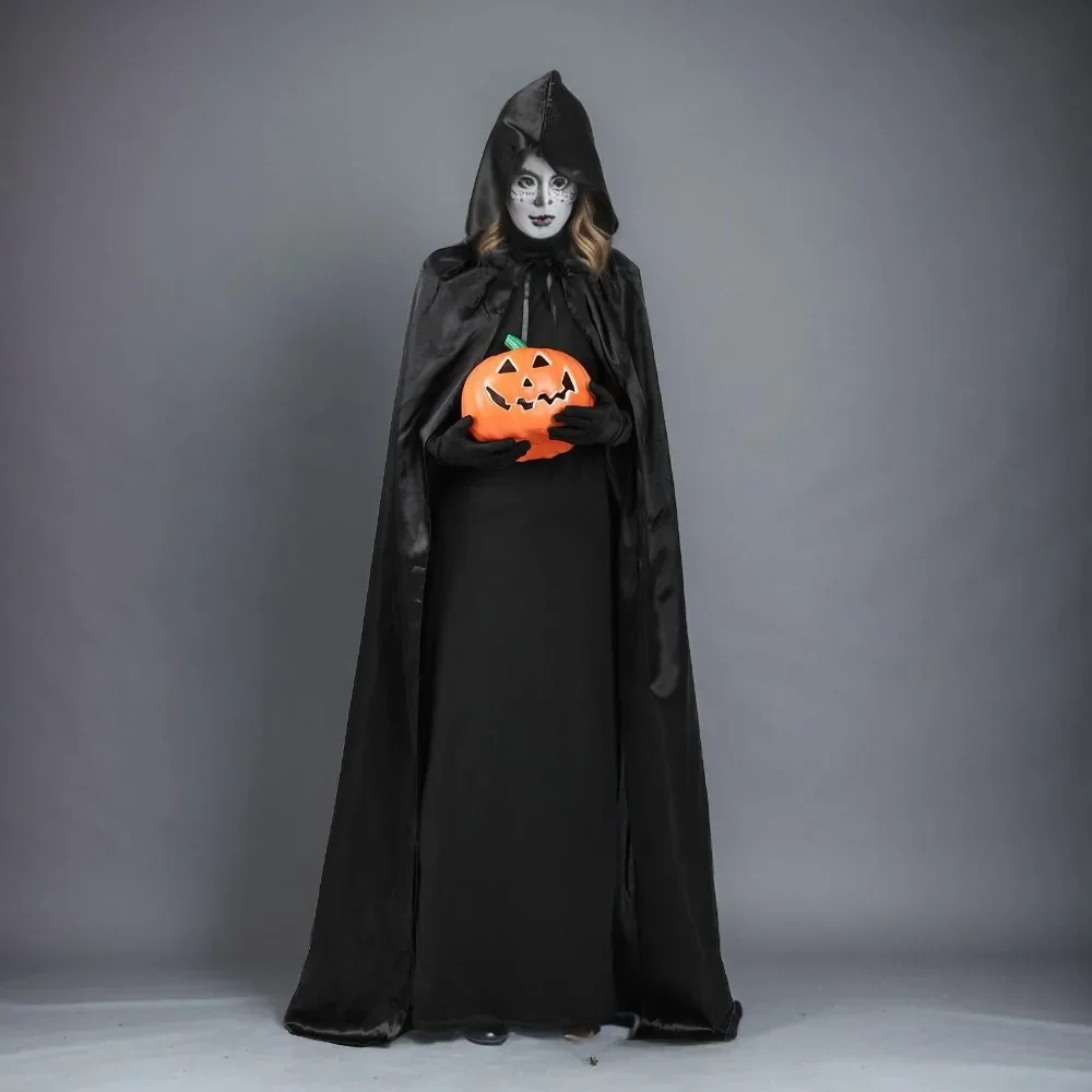 

Unisex Hooded Cloak Witch Cosplay Movie Hocus Pocus Costumes Masquerade Family Celebration Decor Halloween Party Cosplay Costume