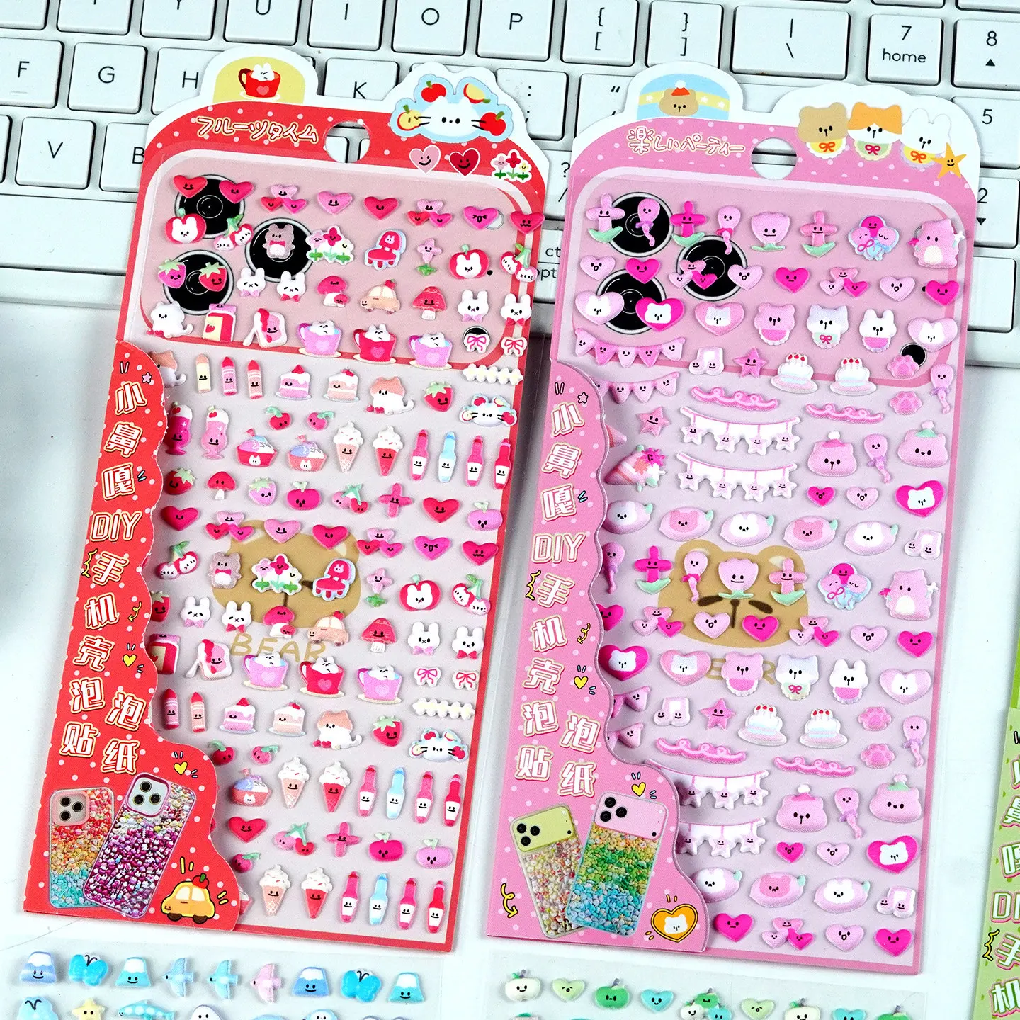 

4 шт. мини-наклейки 3D с мультяшными животными и фруктами, объемные, для скрапбукинга, DIY, дневников, канцелярских товаров, милые наклейки, школьный подарок