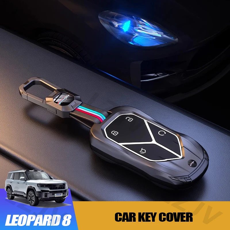 Zinc Alloy Car Key Case Cover For BYD Formula Leopard 5/8 Racing Style Custom Key Accessories